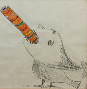 Annie Kurkdjian - Crayon et gouache sur papier