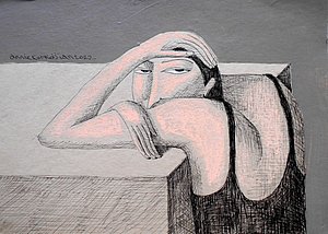 Annie Kurkdjian - Mixed media sur carton